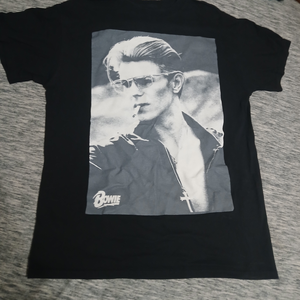 Black T-Shirt with Bowie Portrait